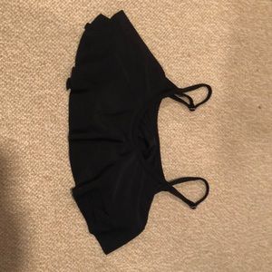 black flounce bikini top